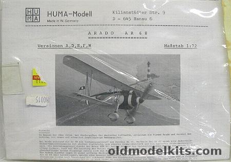 Huma Model 1/72 Arado Ar-68  - A / D / E / F / H Variants Luftwaffe or Spanish Civil War plastic model kit